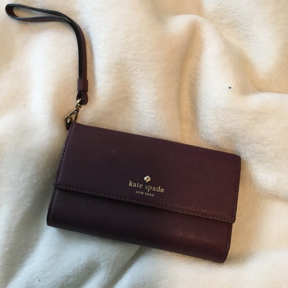 Kate Spade Hold The Phone Wristlet Wallet clutch plum purple *please read* - Picture 4 of 16